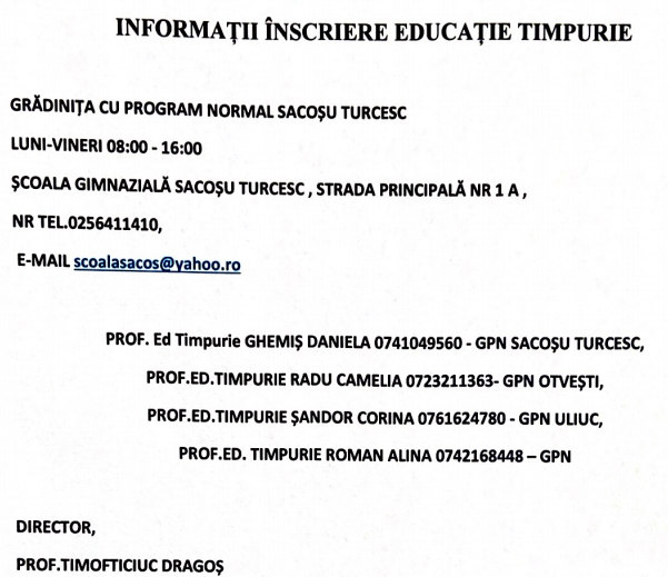 inf inscriere gradinita